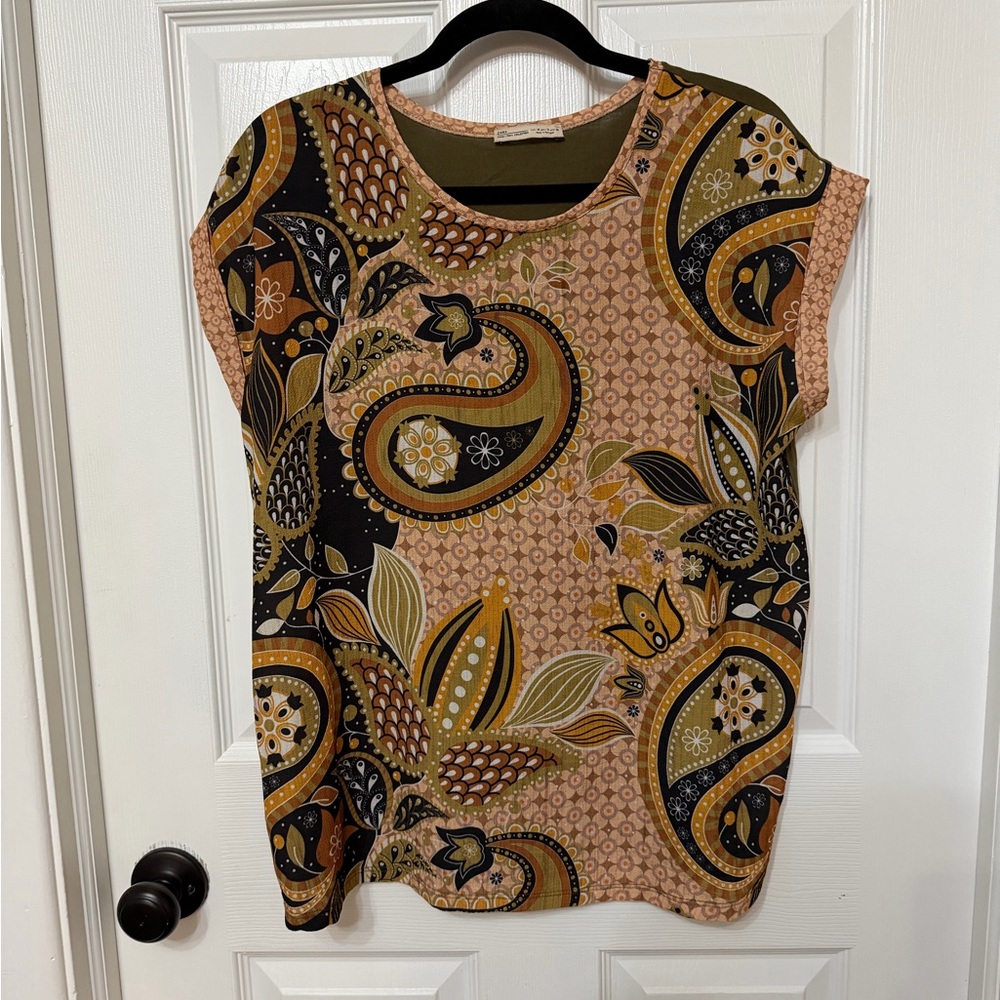 Zara paisley‎ print blouse size medium